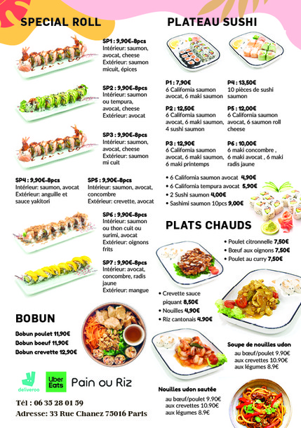 Traiteur asiatique Pain ou riz & Bubble Tea