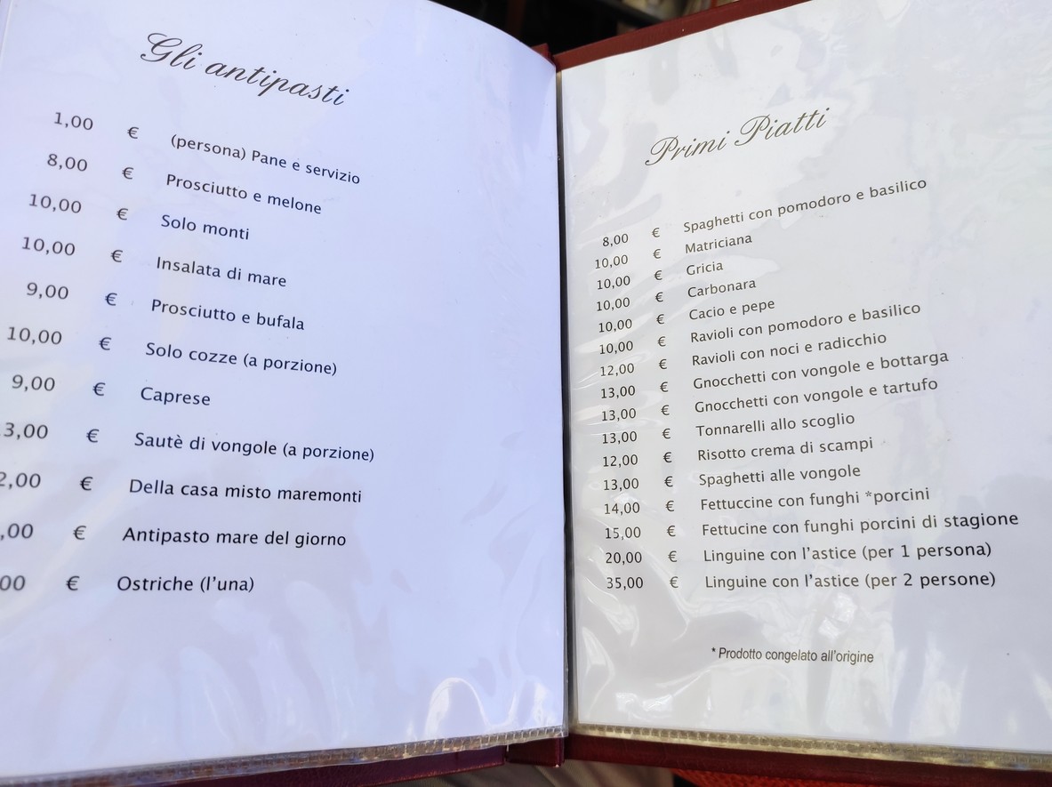 Ristorante da Franco Roma menu 1