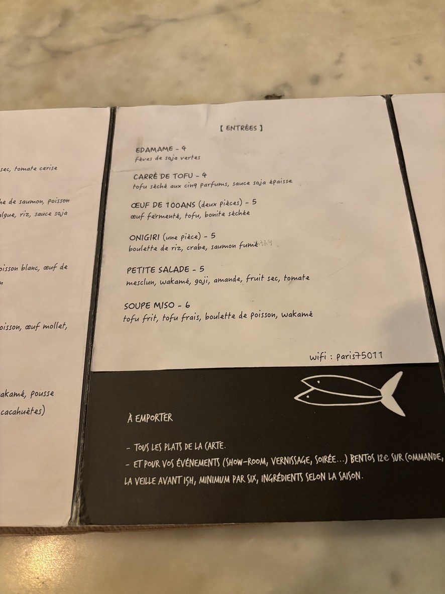 AÏ HSU Table menu 1