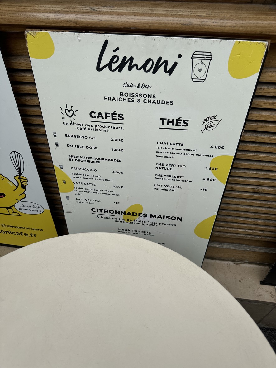 Lémoni Café - Trinité menu 3