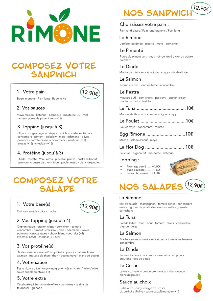 RIMONE menu 2
