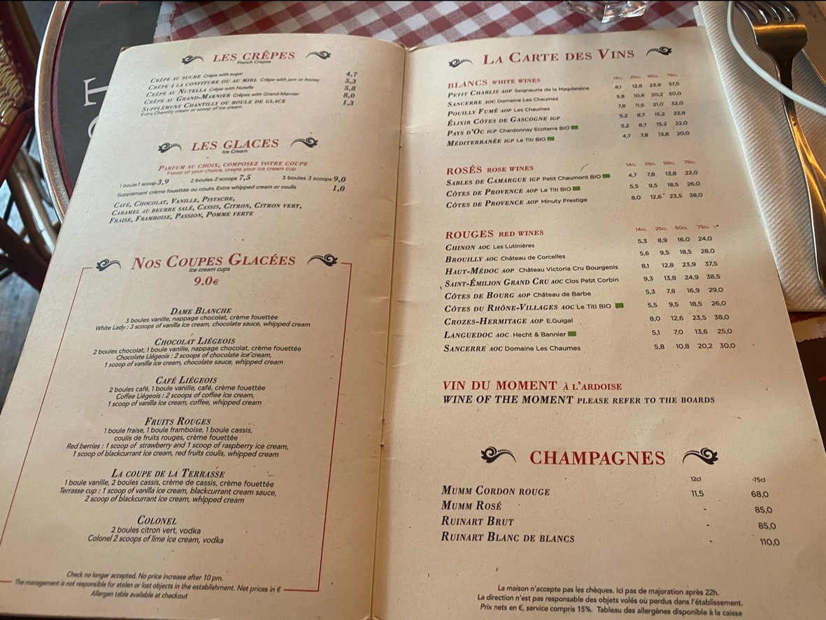 La Terrasse St Jacques menu 3