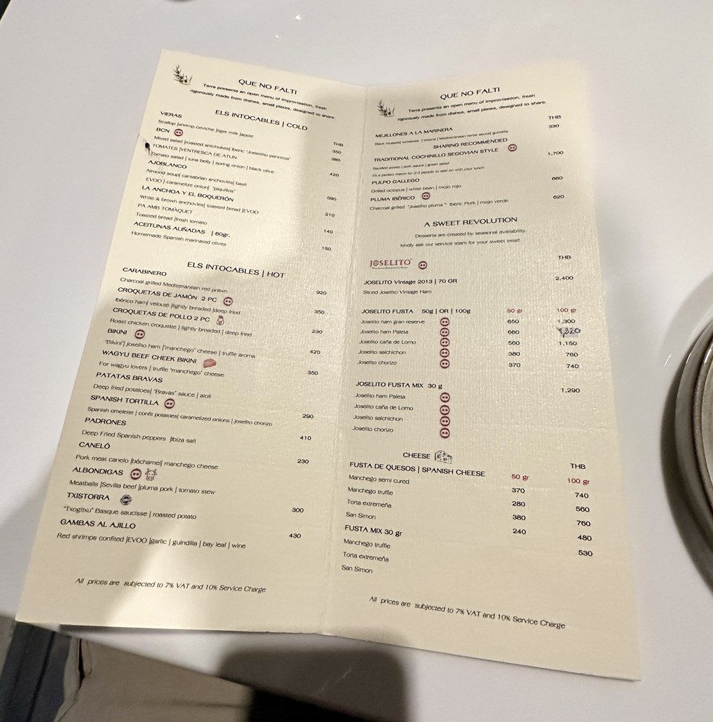 Terra - Contemporary Spanish Cuisine menu 1