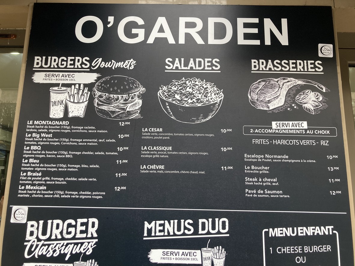 O'Garden menu 1