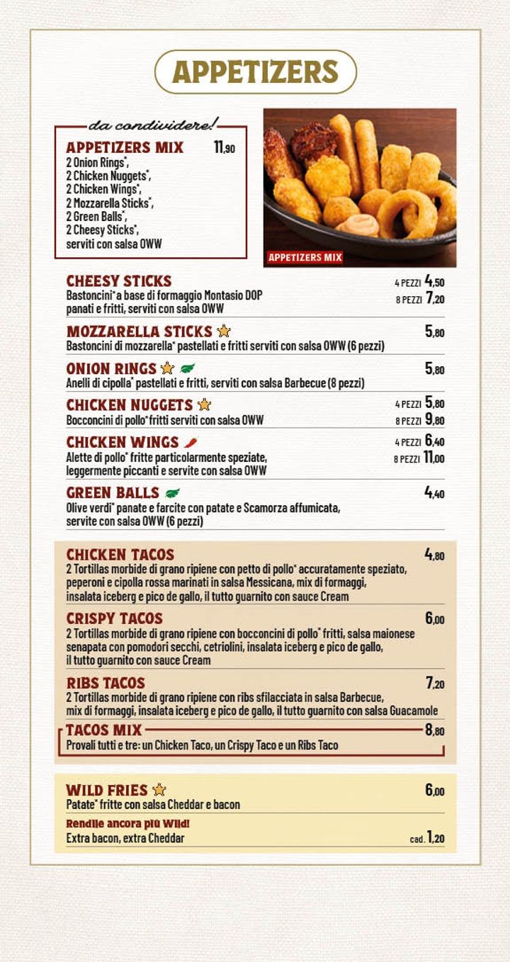 Old Wild West - Roma C.C. Anagnina menu 2