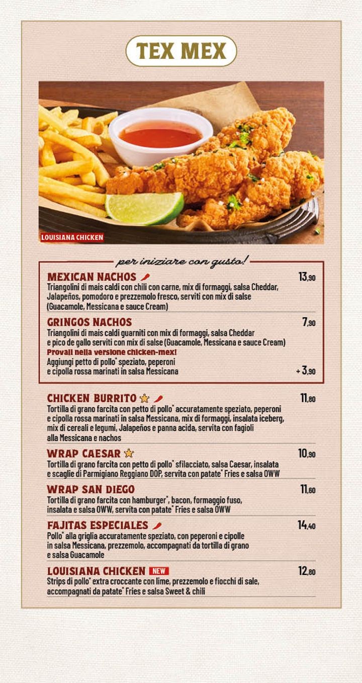 Old Wild West - Roma C.C. Anagnina menu 3