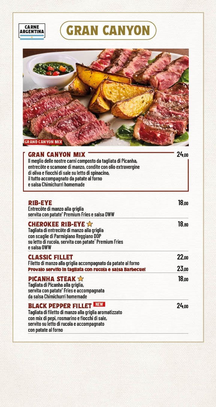 Old Wild West - Roma C.C. Anagnina menu 5