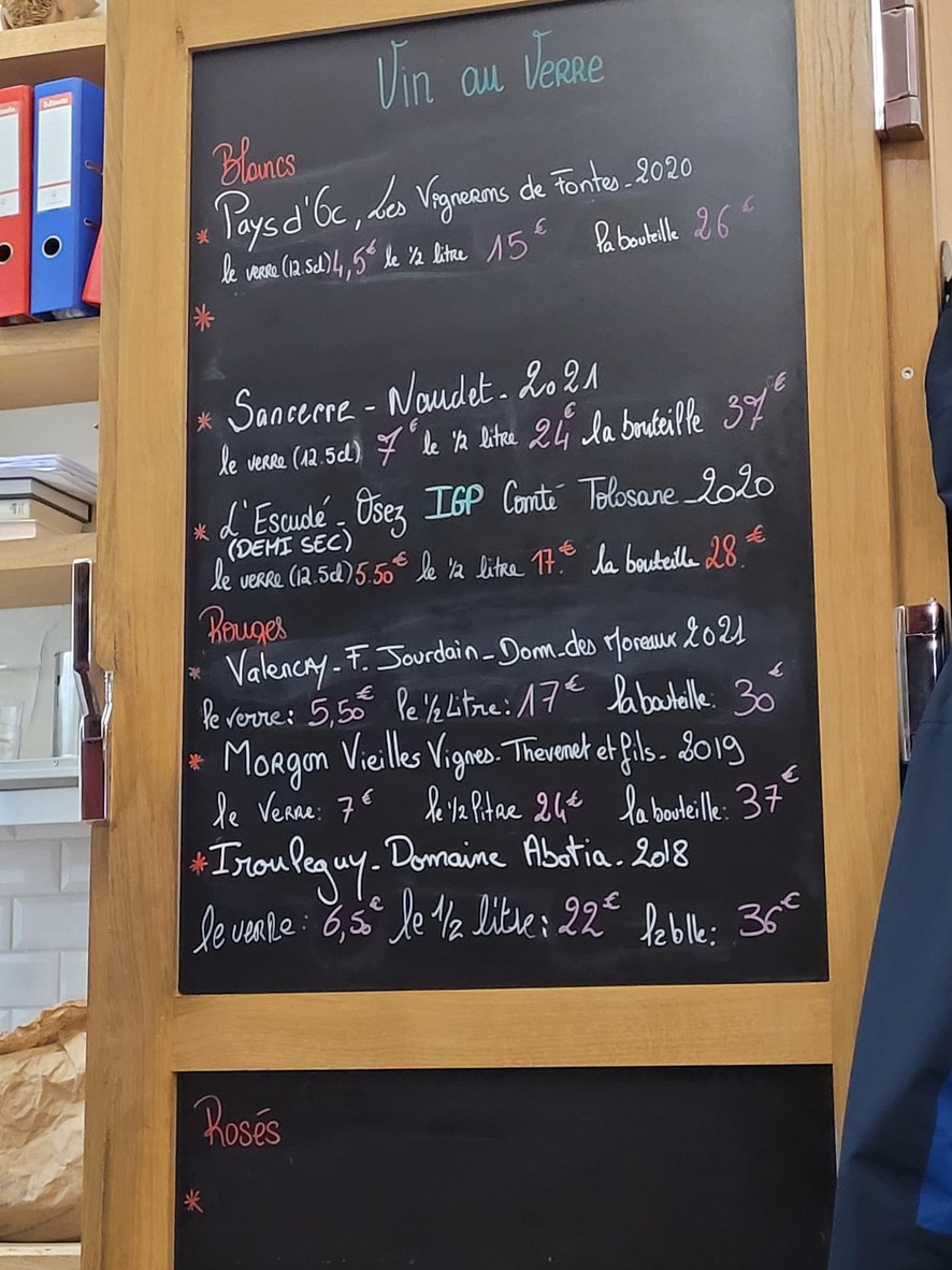 Restaurant La Cantine du Troquet Daguerre menu 2