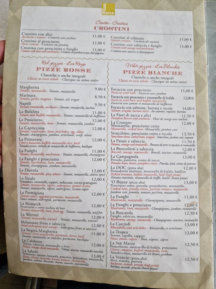 San Marco menu 2