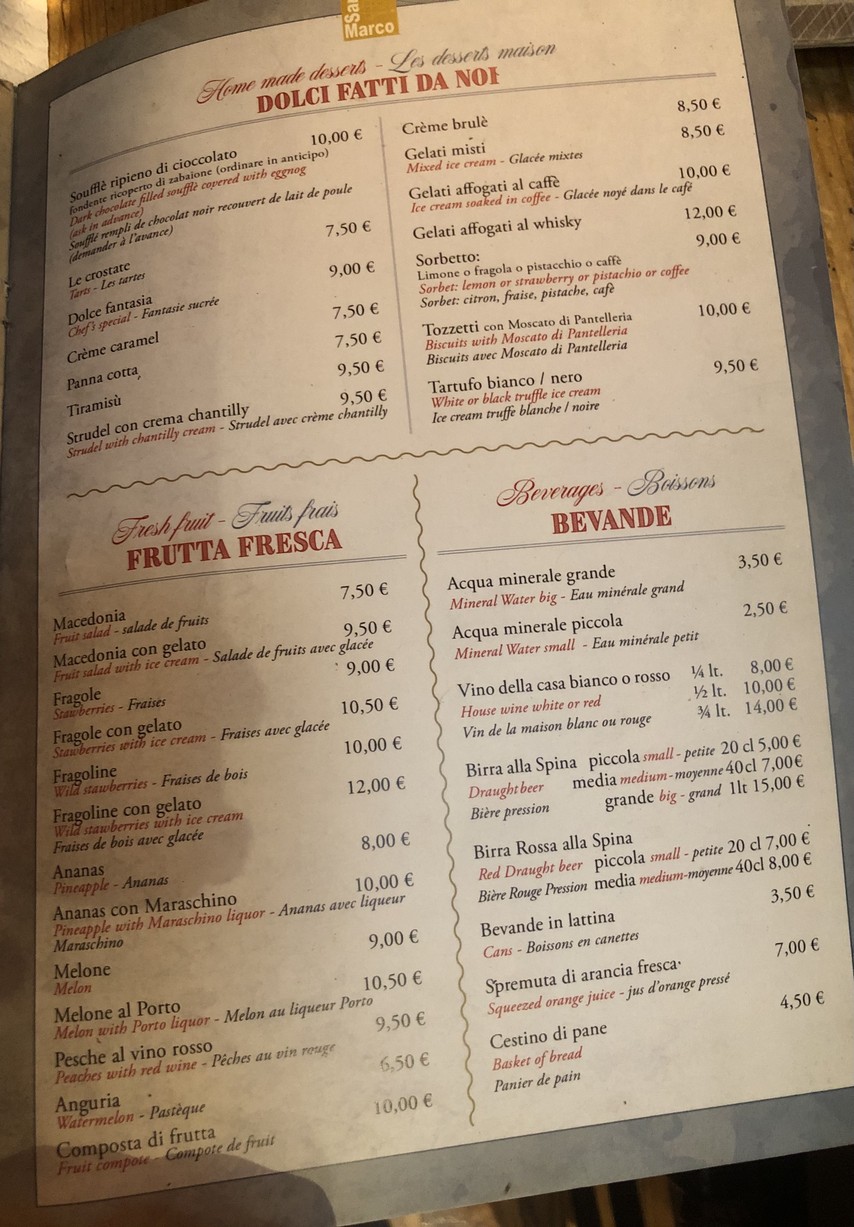 San Marco menu 4