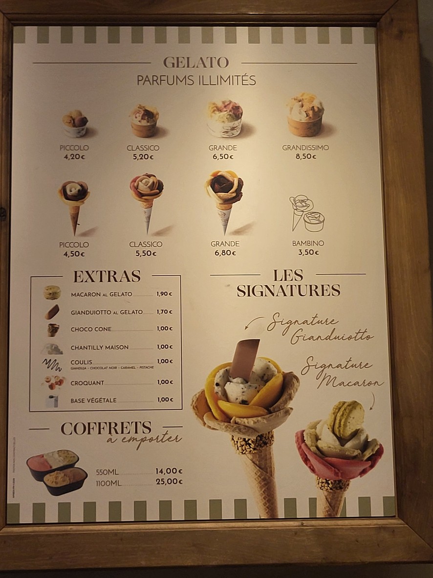 Amorino menu 2