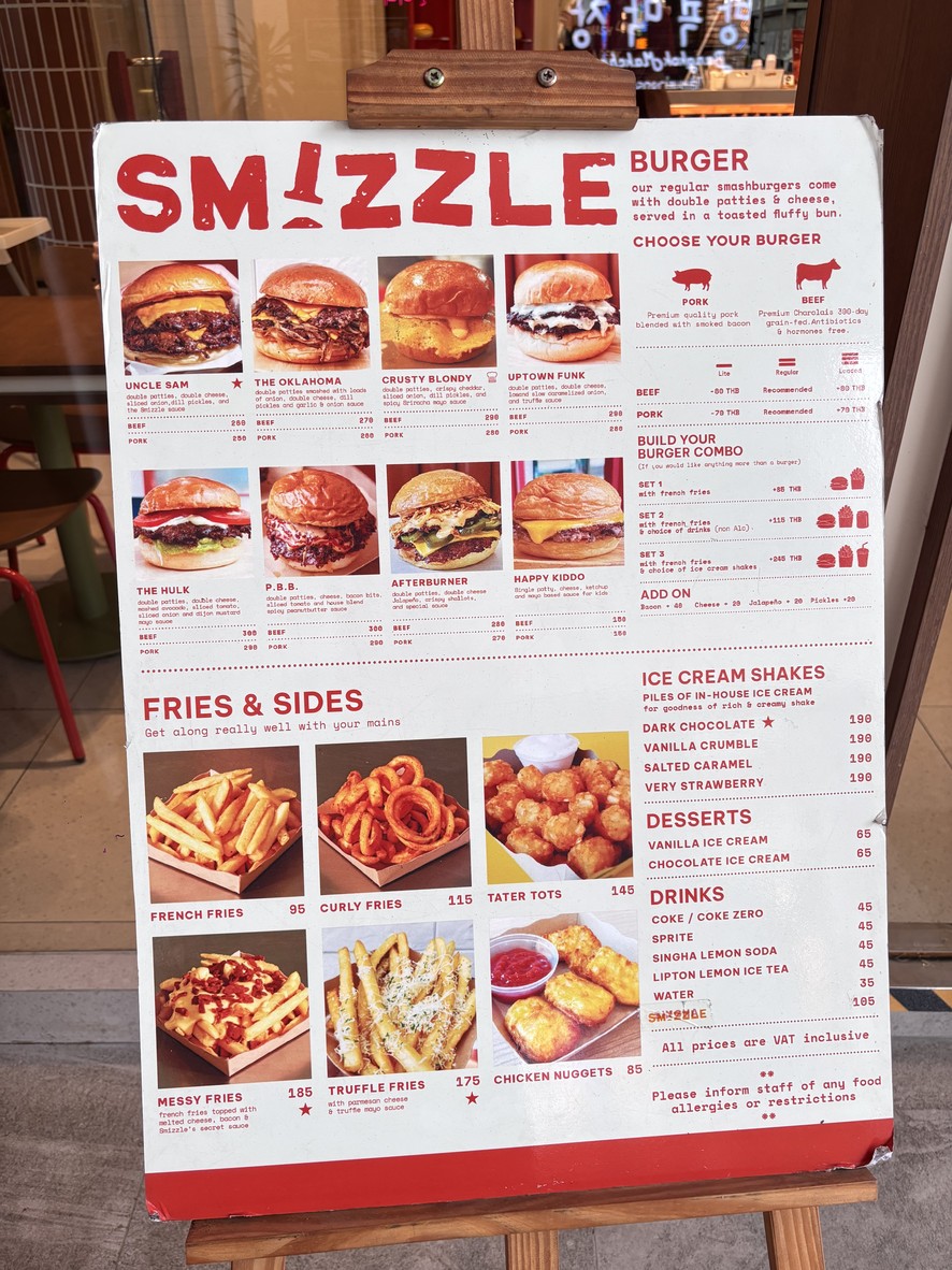 Smizzle Burger - Bambini Villa menu 1