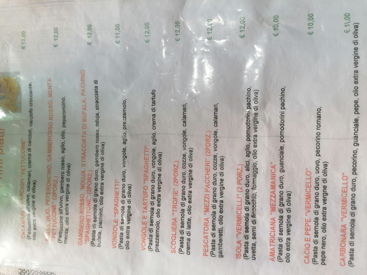 Il Ragioniere menu 2