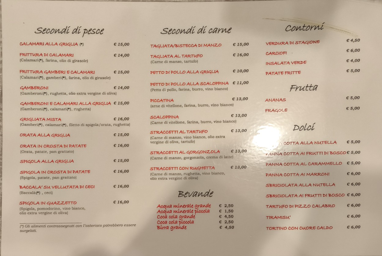 Il Ragioniere menu 3