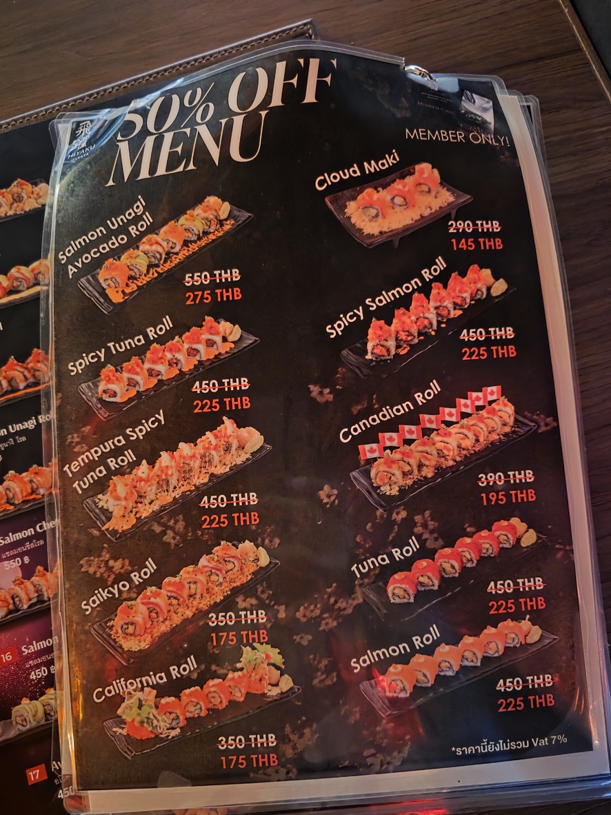 Hiyaku izakaya - Esplanade Ratchada menu 3