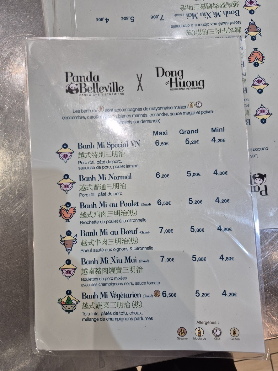 Panda Belleville menu 2