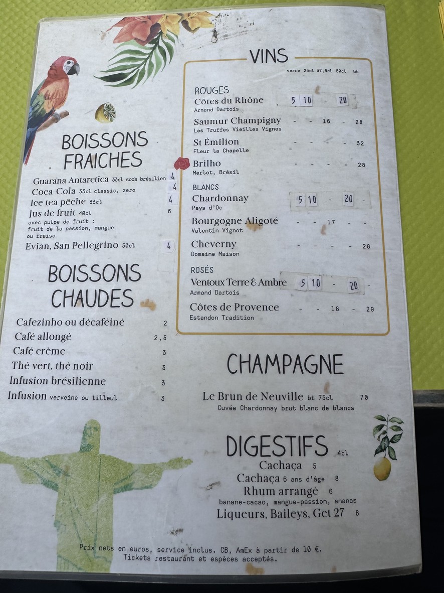 Brasileirinho menu 2