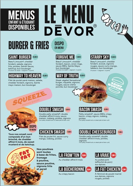 DĒVOR - Garibaldi (Saint Burger - Fat Fat - Squeeze - Green & Wild - Fire Chicken)