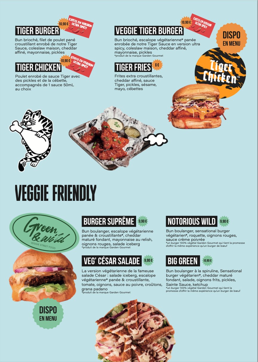 DĒVOR - Garibaldi (Saint Burger - Fat Fat - Squeeze - Green & Wild - Fire Chicken) menu 2
