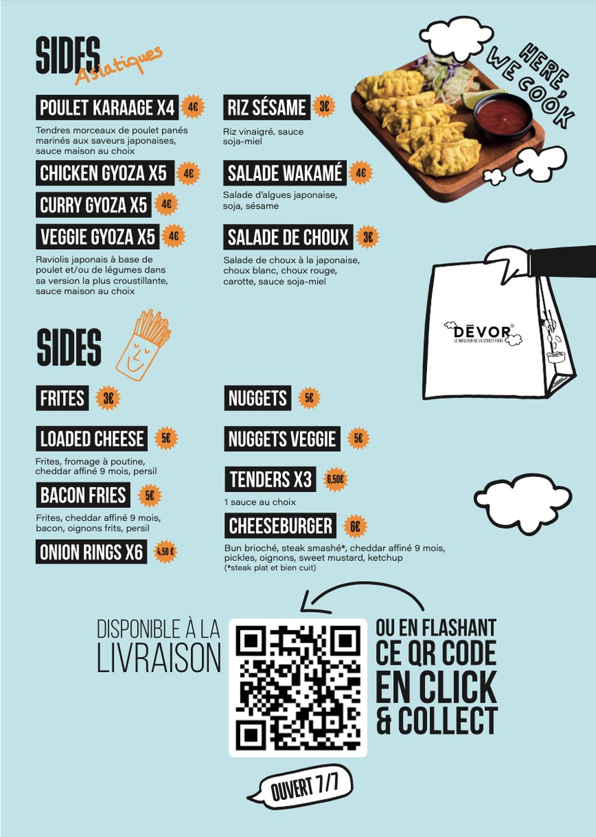 DĒVOR - Garibaldi (Saint Burger - Fat Fat - Squeeze - Green & Wild - Fire Chicken) menu 3