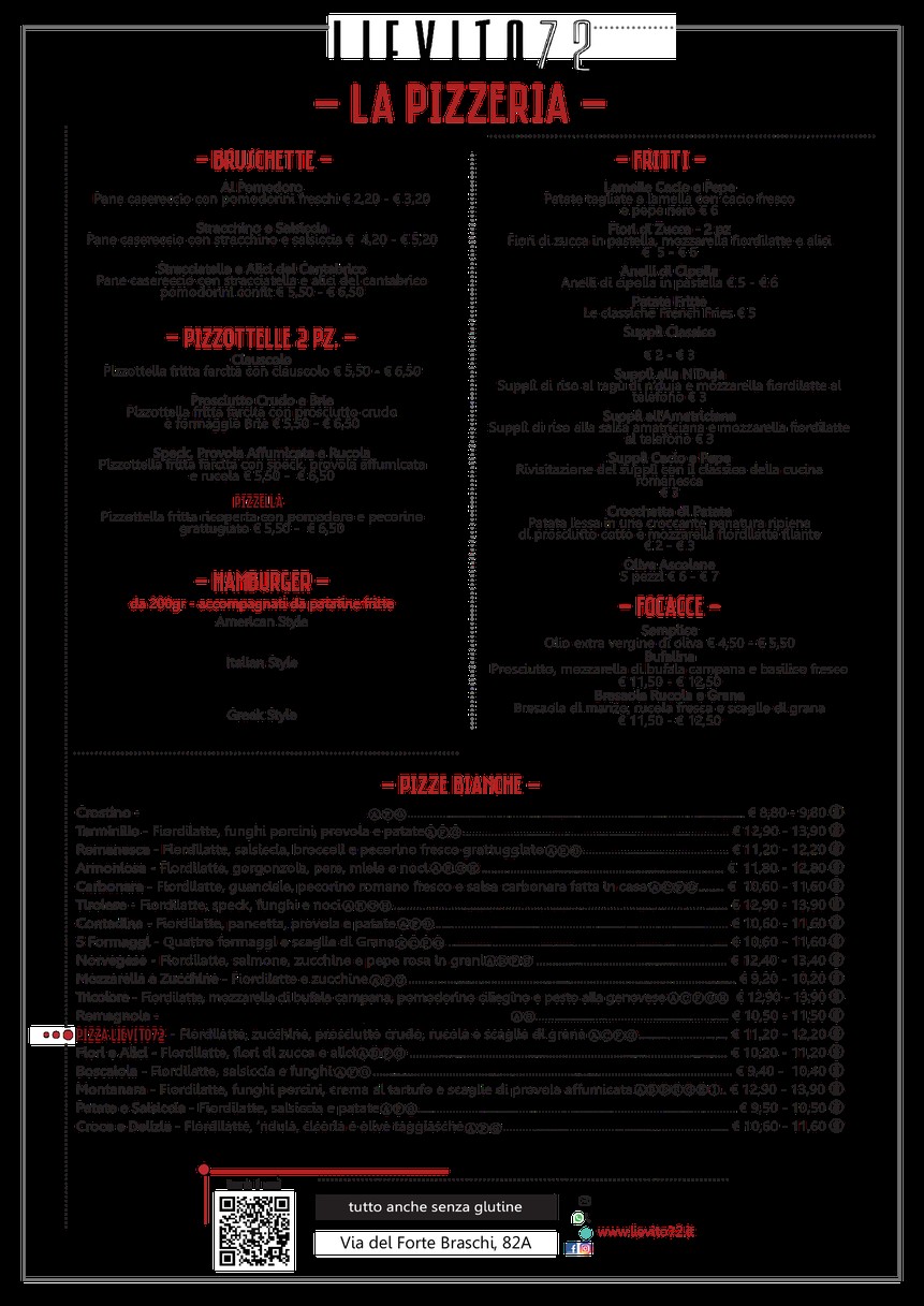 Lievito72 menu 1