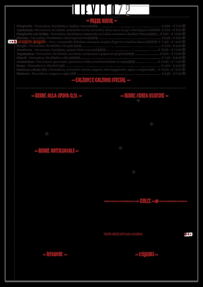 Lievito72 menu 2