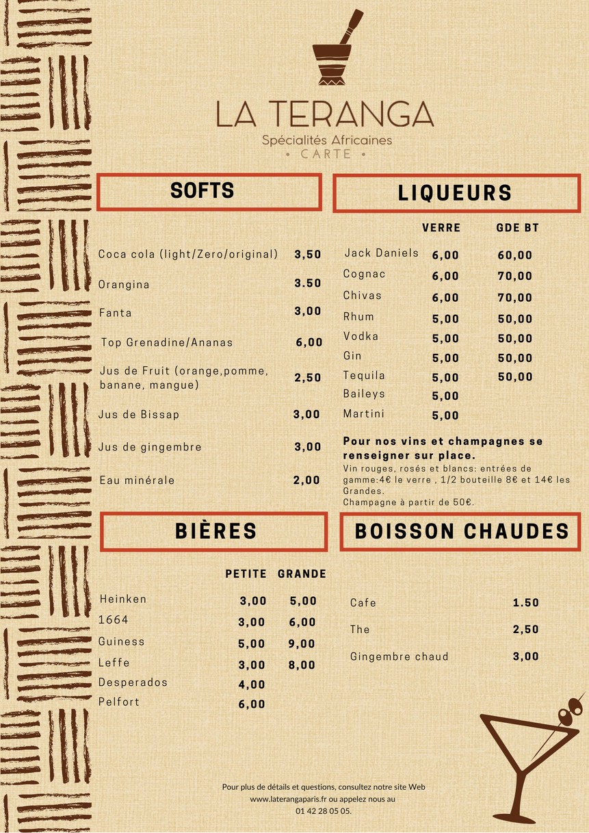 La Teranga Paris menu 3