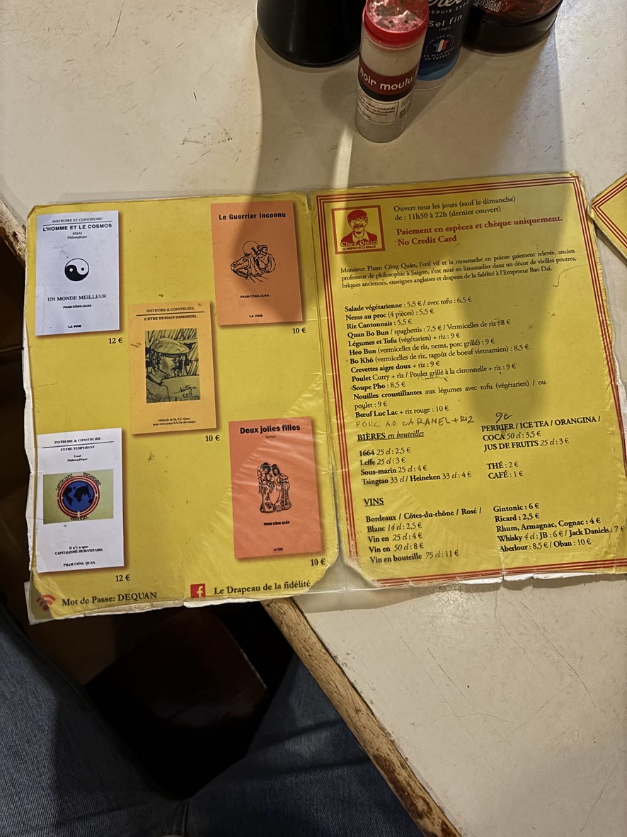 Le Drapeau de la Fidélité menu 1