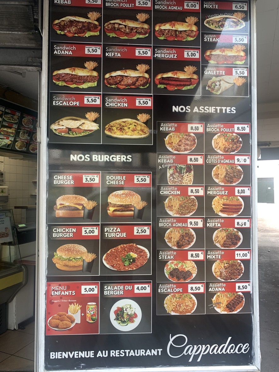 Cappadoce III menu 1