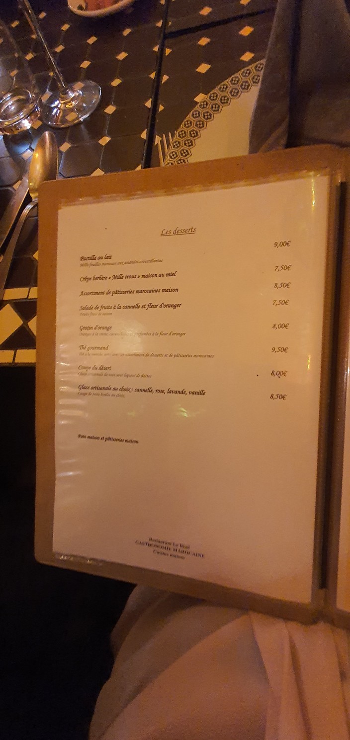 Le Riad menu 2