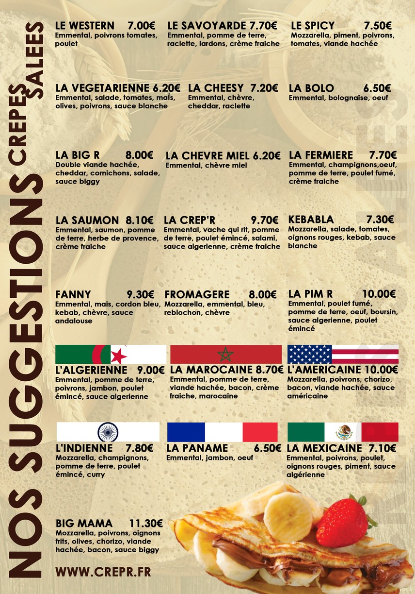 Crep’R menu 3