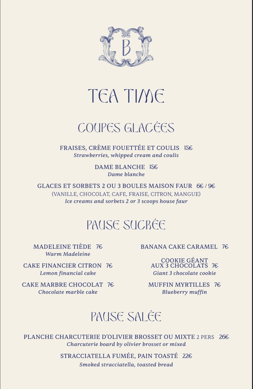 Bagatelle Restauration menu 2