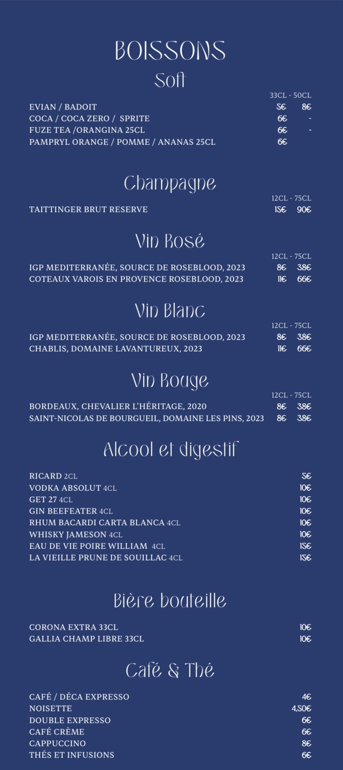Bagatelle Restauration menu 3
