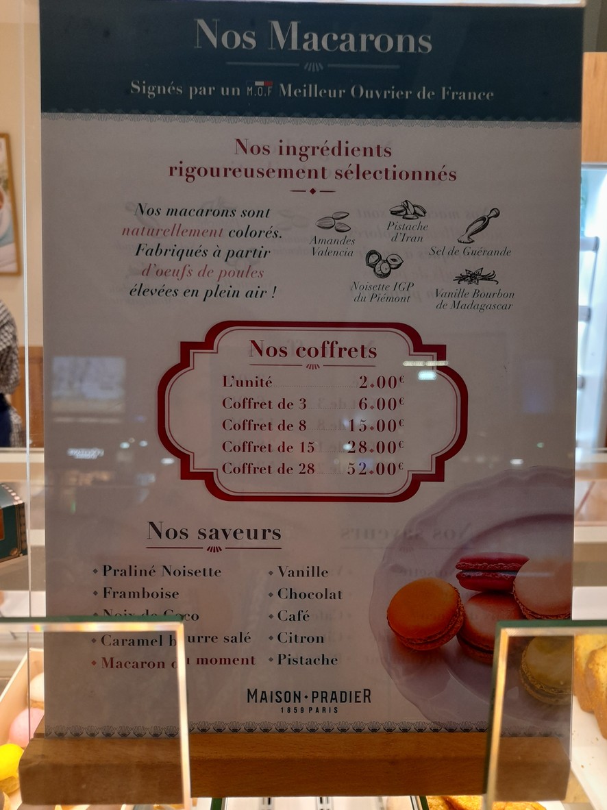 Maison Pradier menu 2