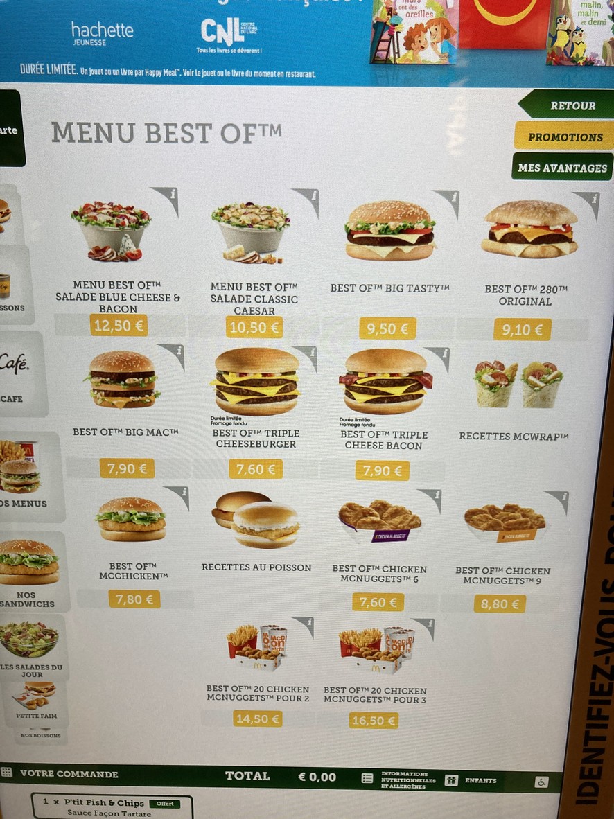 McDonald's menu 1