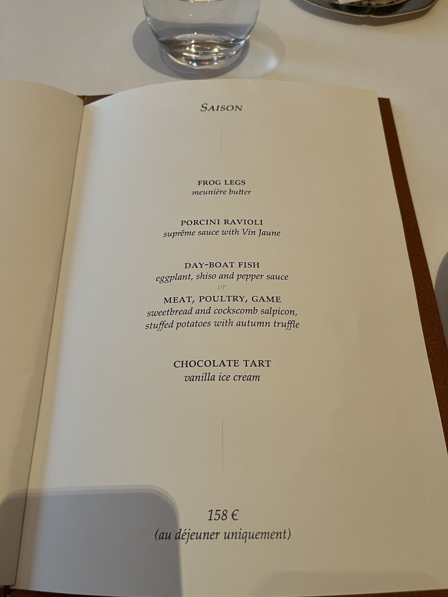 Taillevent menu 1