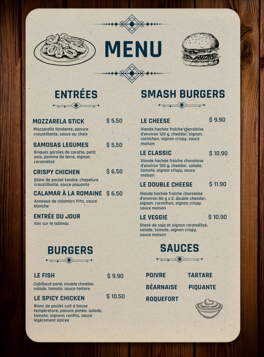 La cabane menu 1