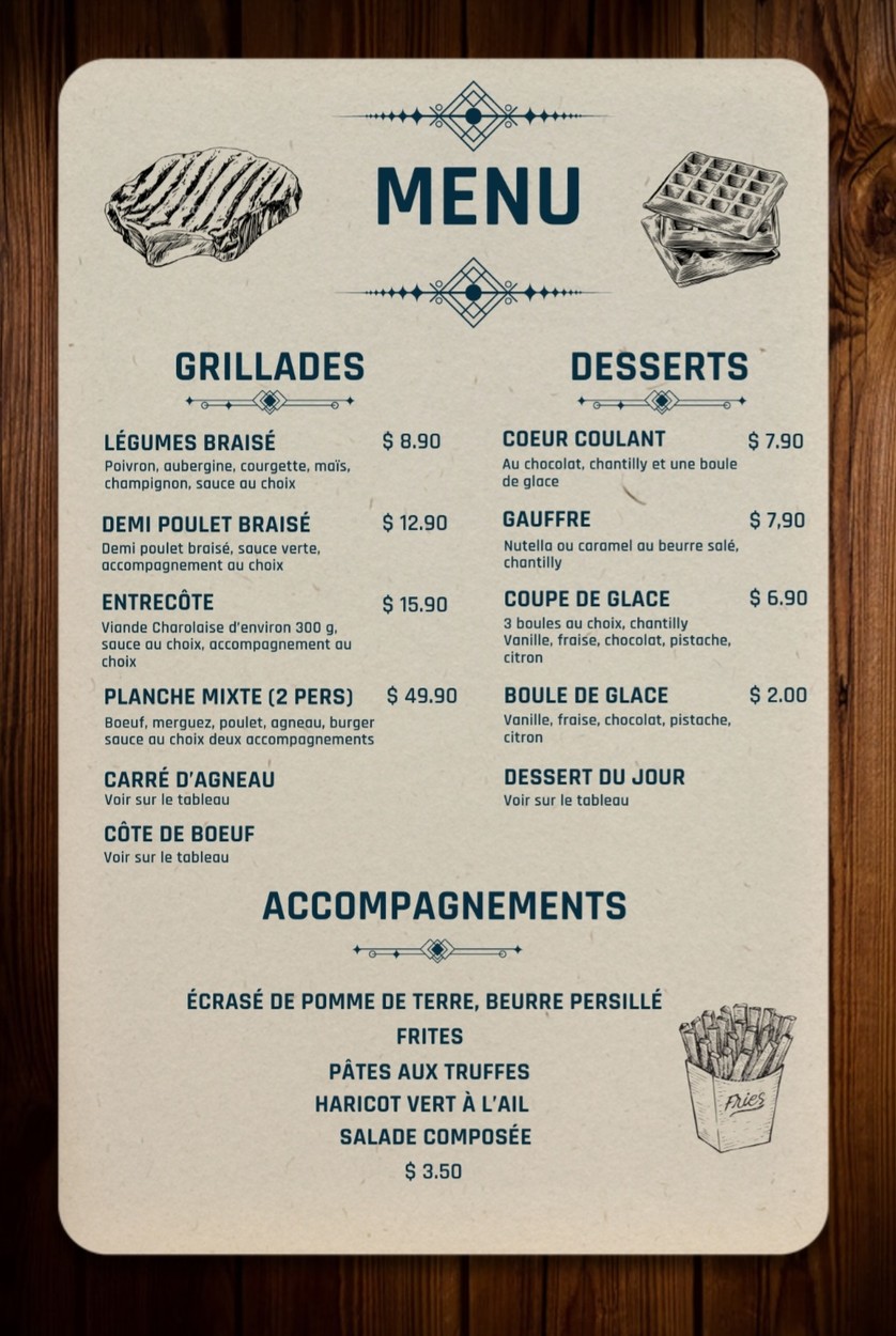 La cabane menu 2