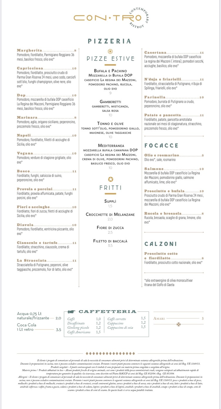 CON.TRO Contemporary Bistrot - Trionfale menu 3