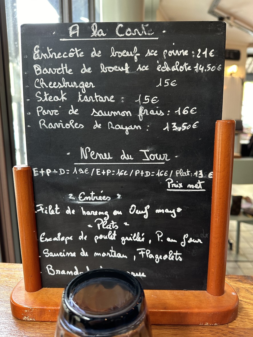 Brasserie des Allées menu 1