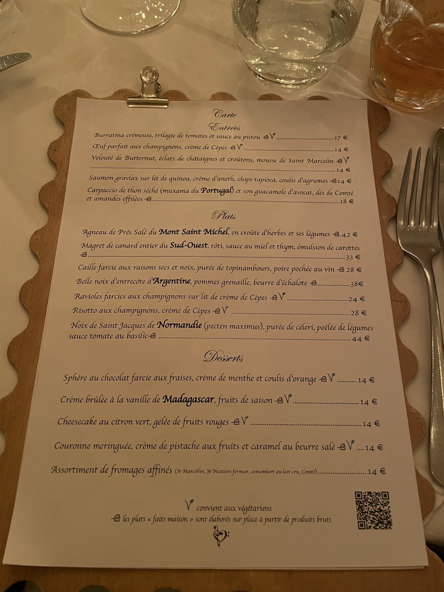 Au P'tit Curieux menu 1