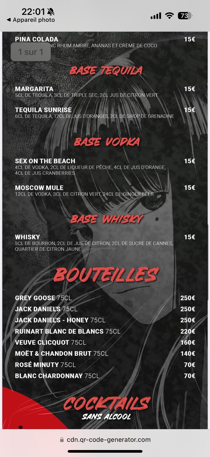 Akirah Lounge rooftop menu 3