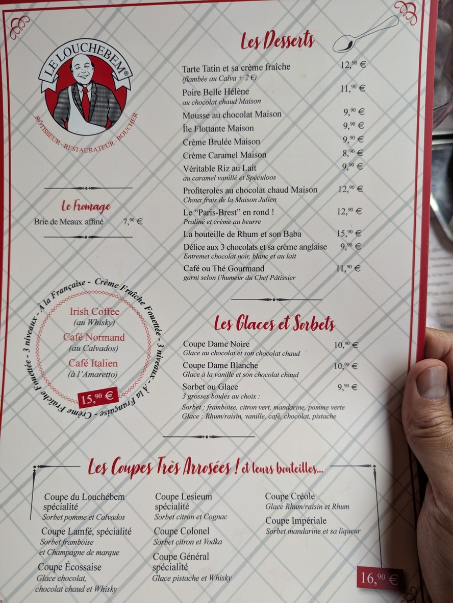 Le Louchebem menu 2