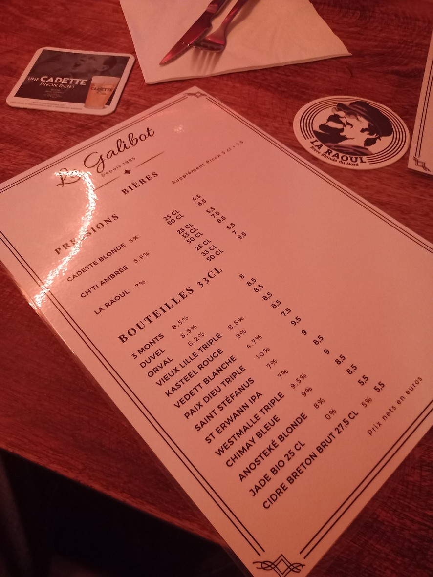 Le Galibot menu 3