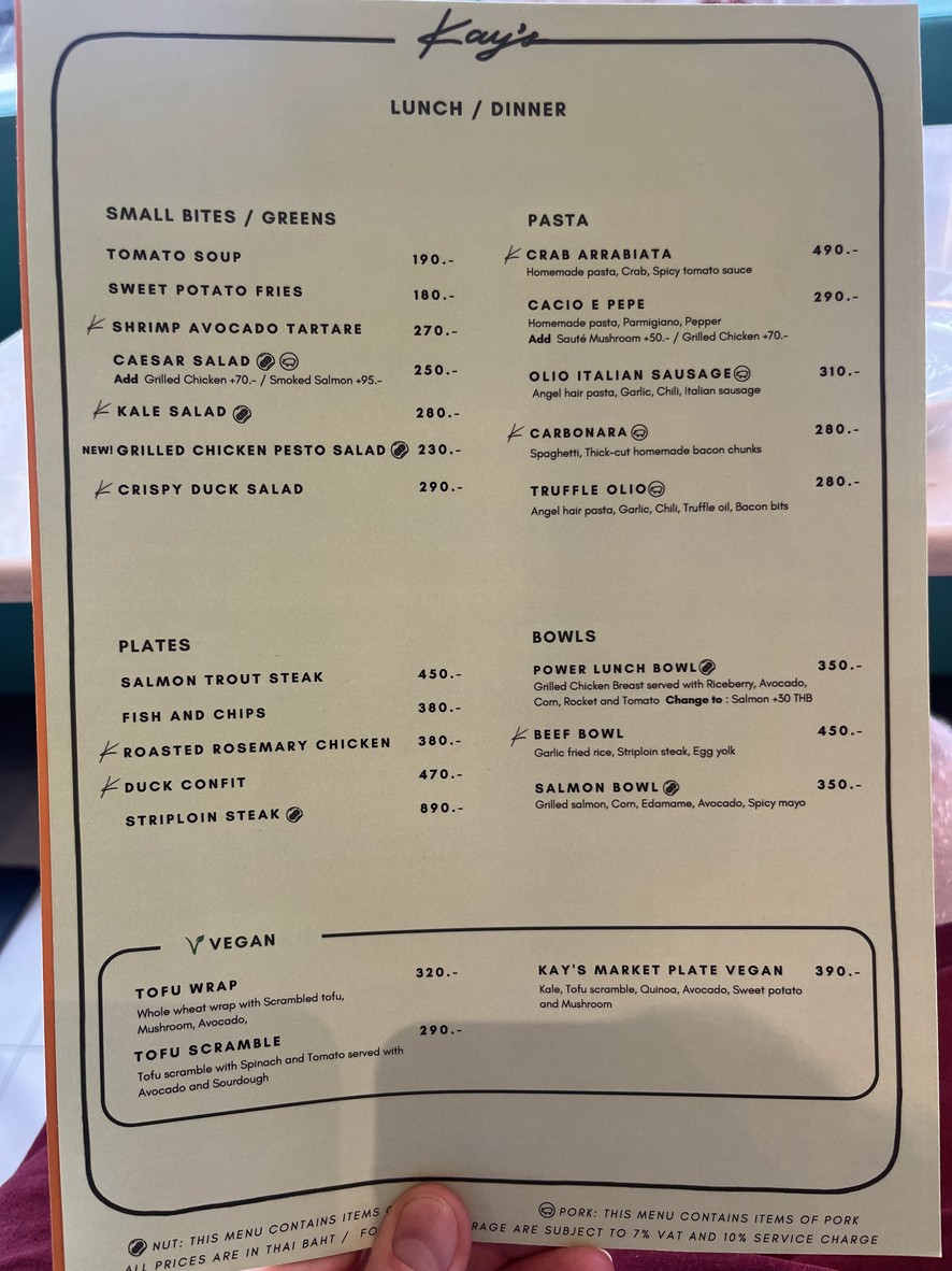 Kay's Sathon menu 3