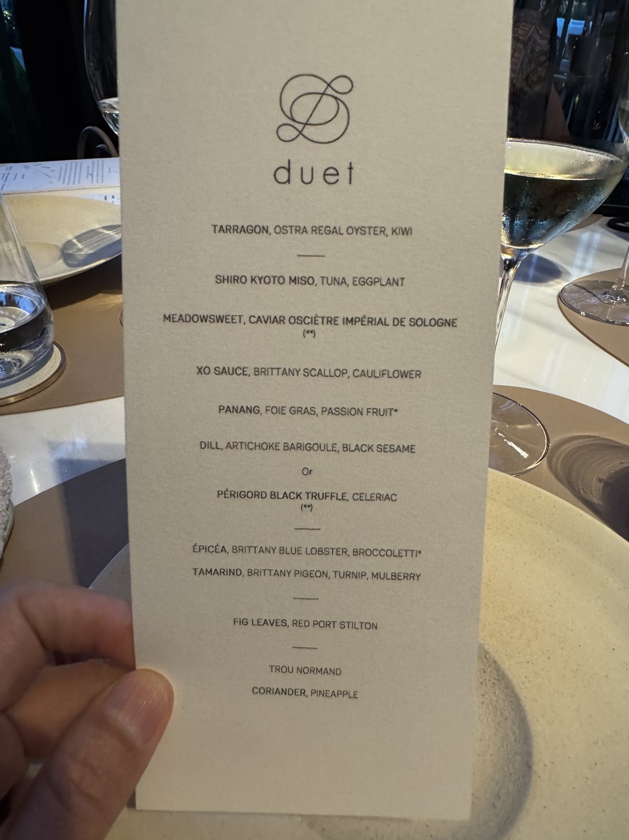 Duet by David Toutain menu 2
