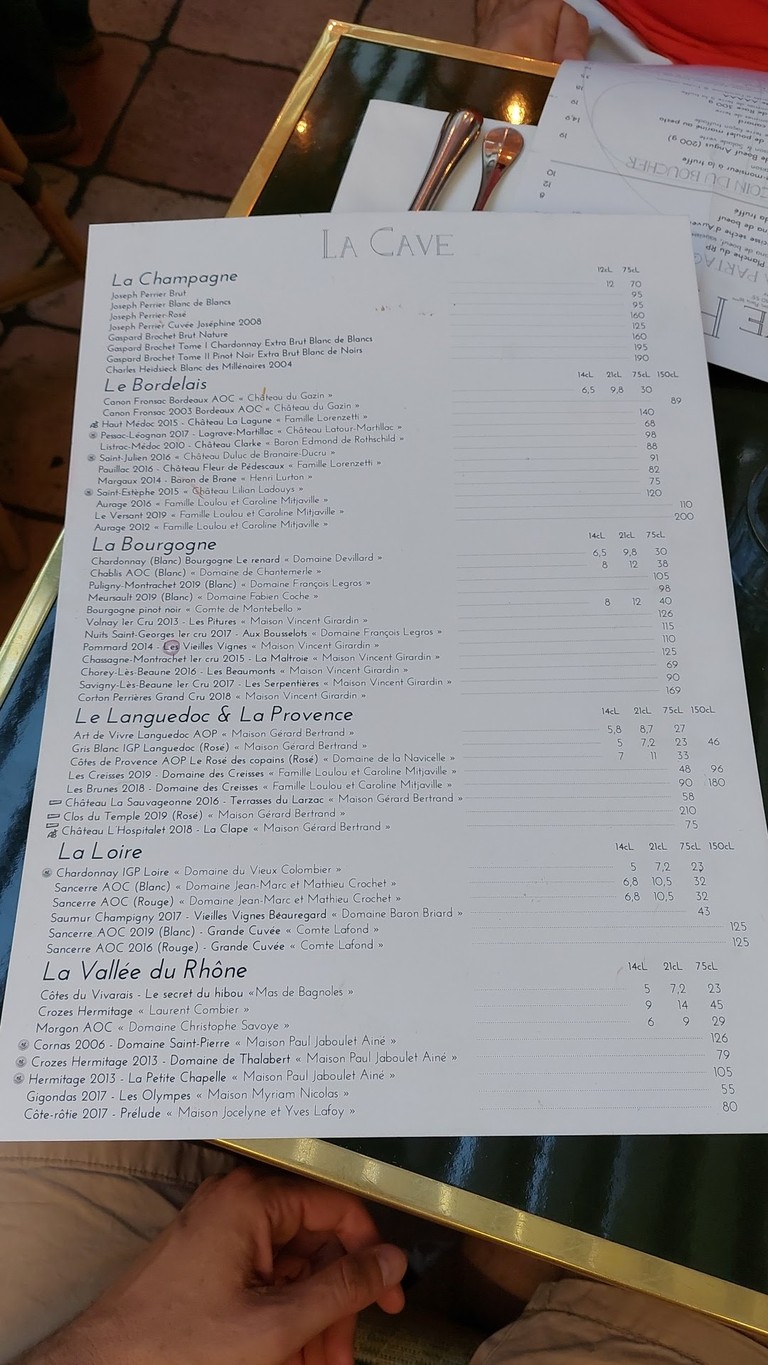 Bouillon Passy menu 2