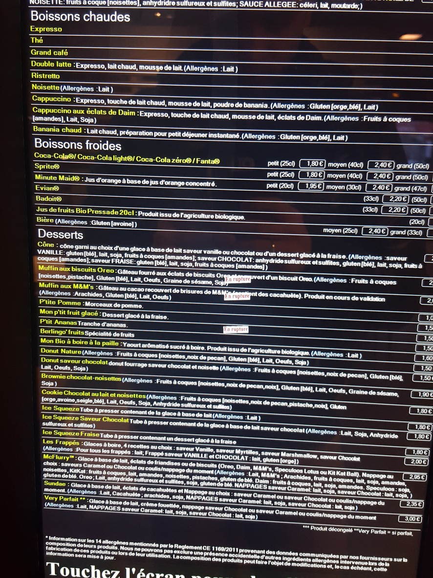 McDonald's menu 2