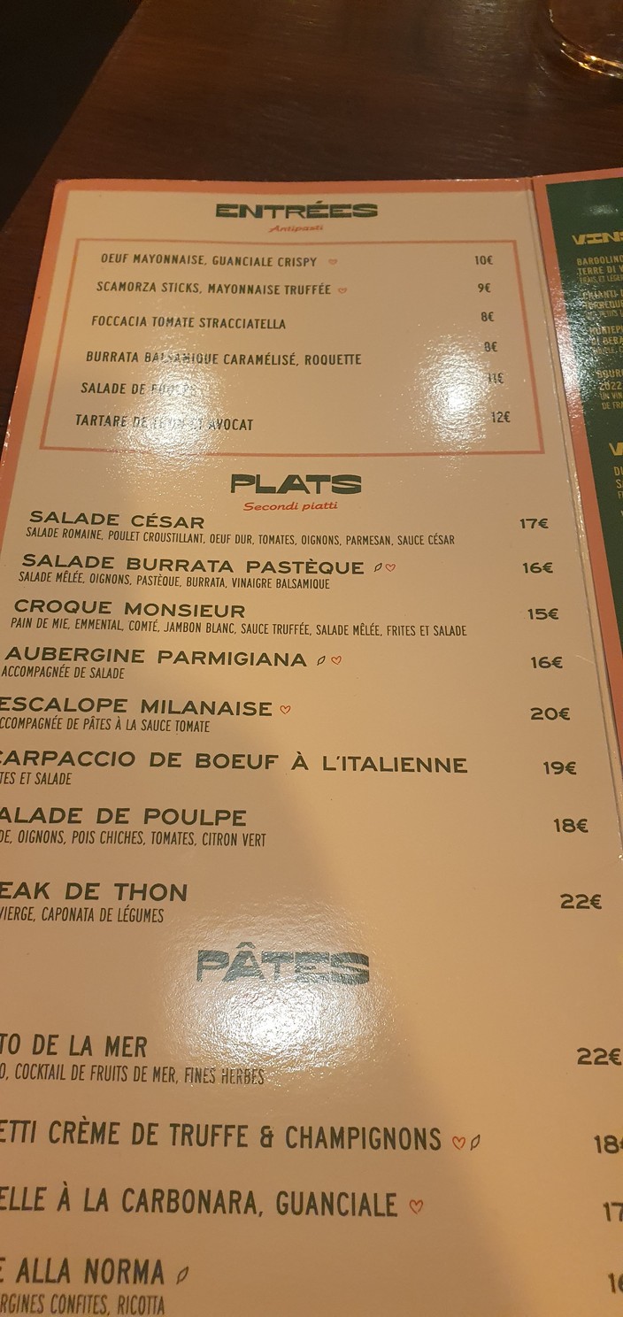 Papilla Boulogne menu 2