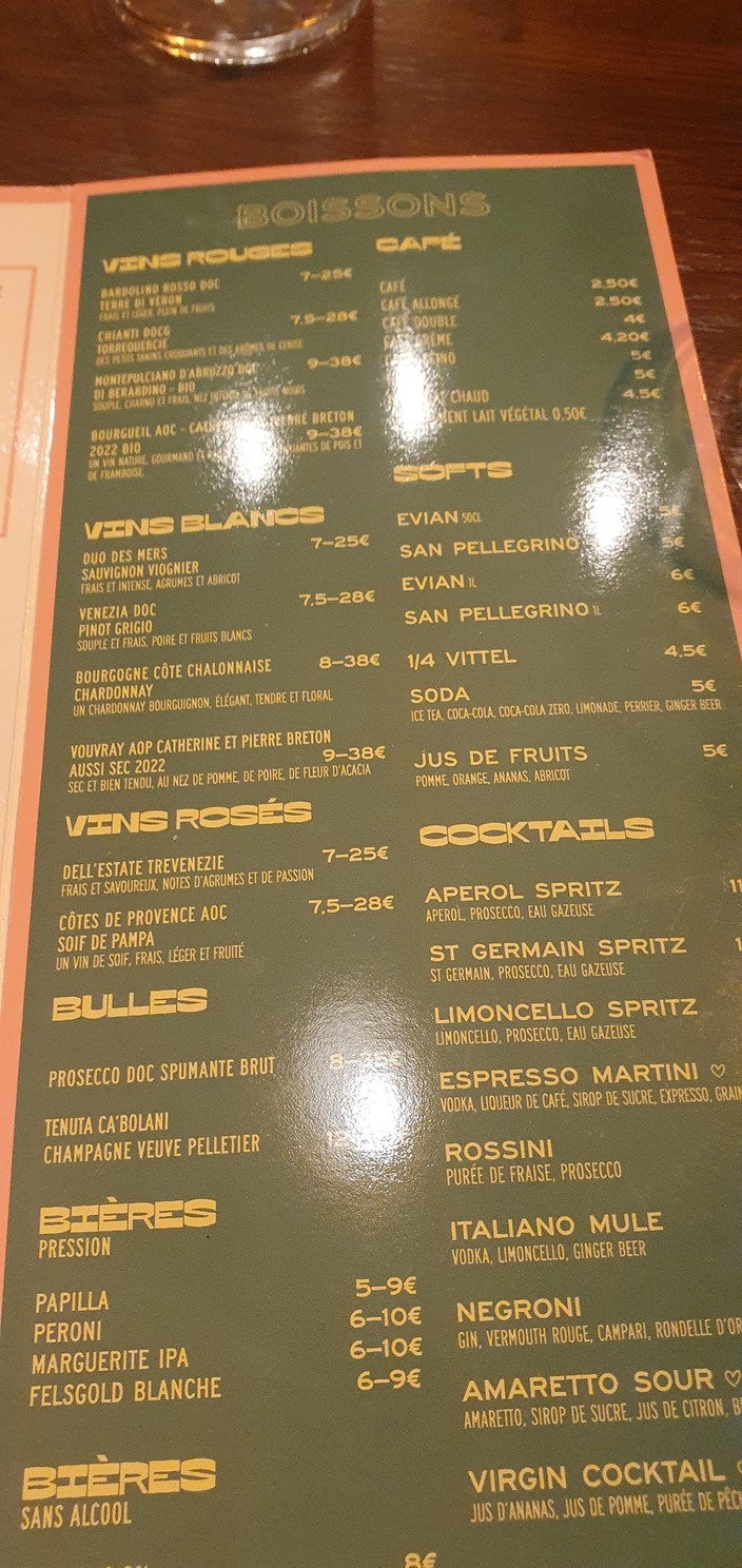 Papilla Boulogne menu 3